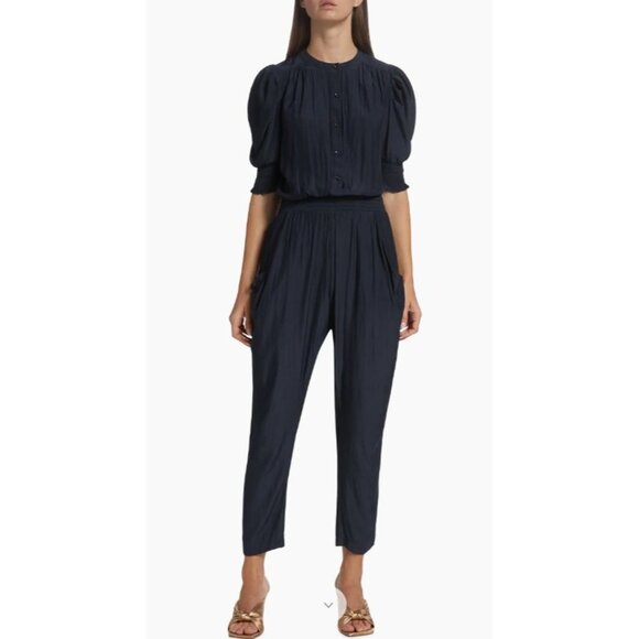 Ramy Brook Women's Black Tracey Button-Front Crop Jumpsuit Size XL 2565 - Picture 10 of 15